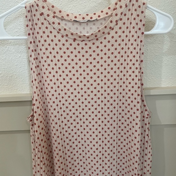 Zara Sleeveless Polka Dot Maxi Dress Size Small - Picture 6 of 14